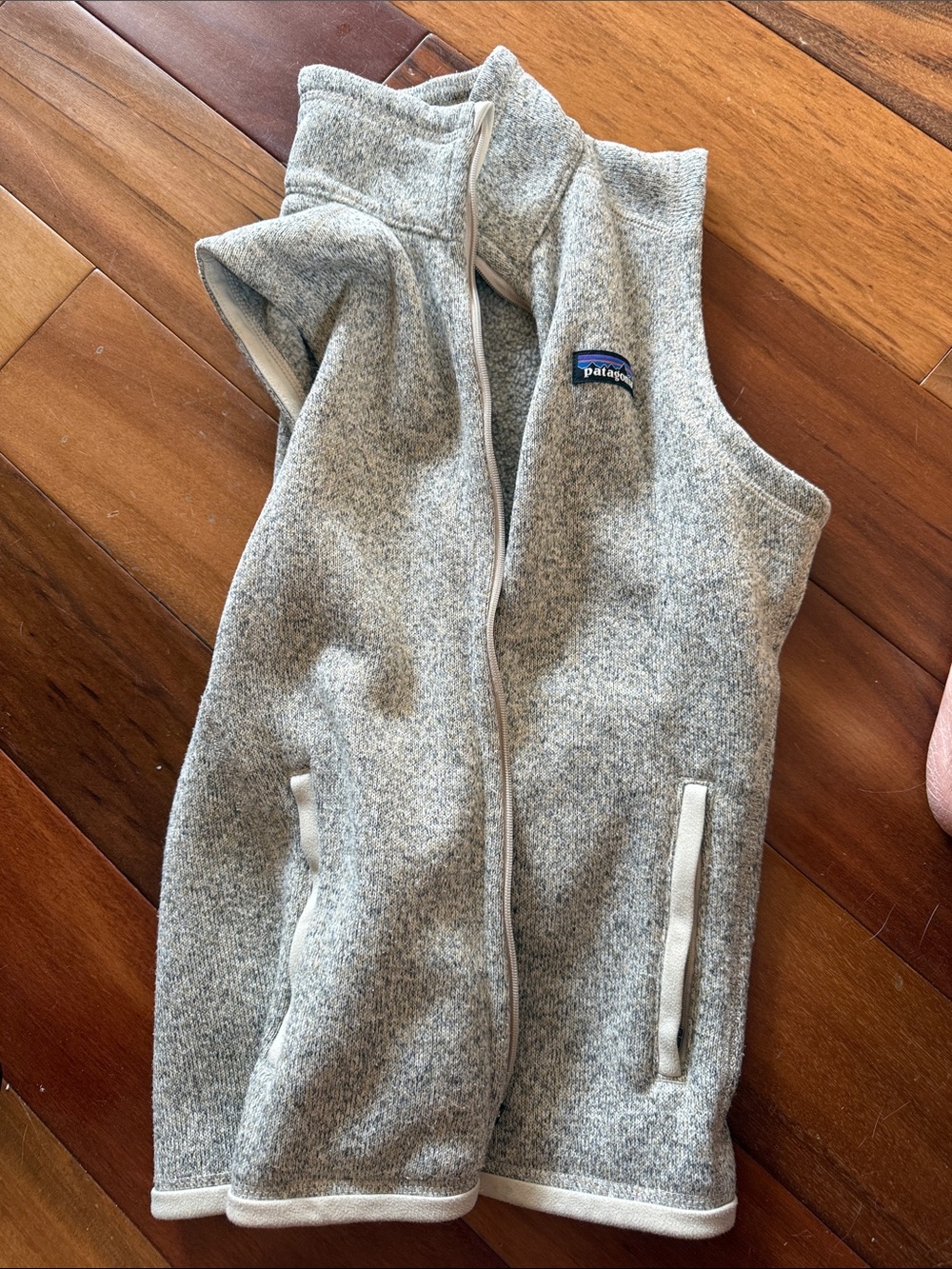 Patagonia Light Gray Flecked Fleece Vest